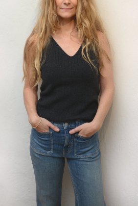 Anny Rib Tank Top, Charcoal