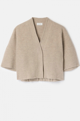 Short Wool Cardigan, Oat