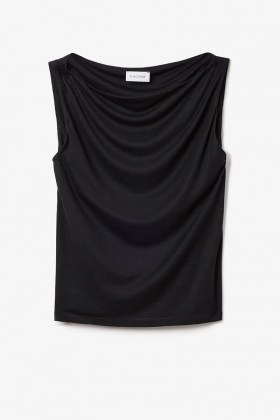 Square neck top, Black