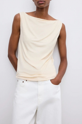 Square neck top, Cream White