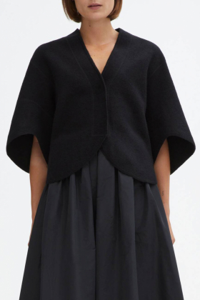 Short Wool Cardigan, Black