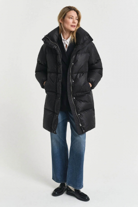 Relaxed Down Coat, Black