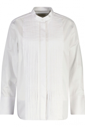 Rel cotton satin tuxedo shirt, White