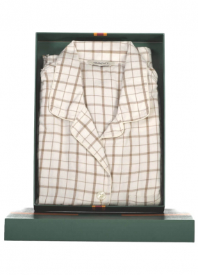 Flannel pyjama set gift box, Cream
