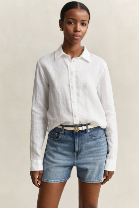 Regular Fit Linen Shirt, White