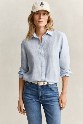 Regular Fit Linen Shirt, Light blue