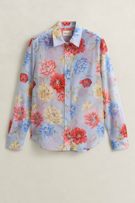 Reg floral print shirt, Light blue