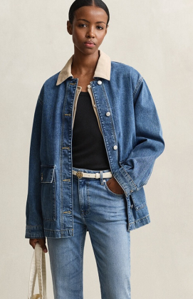 Denim spring decker jacket, Mid blue