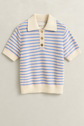 Textured multistripe rugger, Cream