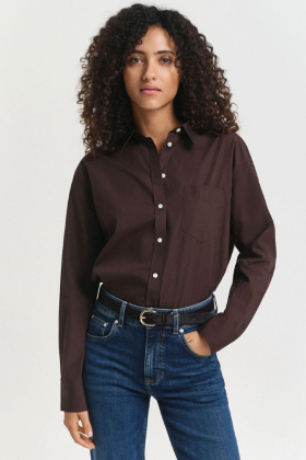 Rel Classic Poplin Shirt, Deep Brown