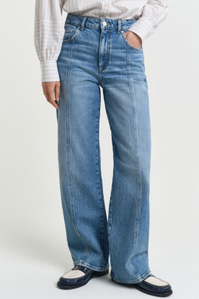 Relaxed Stretch Seam Jeans, Mid Blue Archive