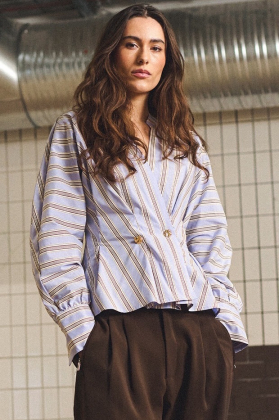 MieGO Blouse, Blue/Brown