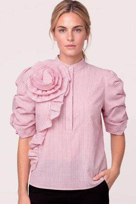 ZabinaGO Ea Blouse, Pink Stripes