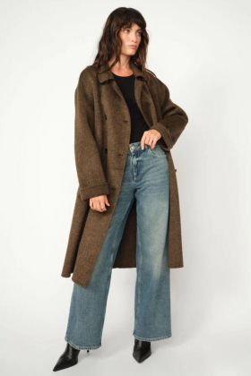 Lucca Barkley Wool Coat, Slate Black