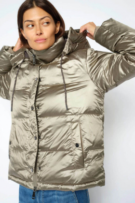MMJilly Metallic Down Jacket, Brindle
