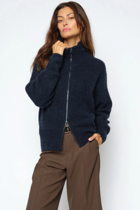 MMThora knit zip Cardigan, Salute navy