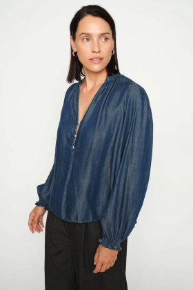 MMTazzin Dow Blouse, Salute Navy