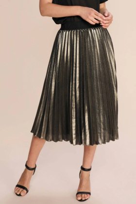 Dari Plisse Skirt, Antique Brass