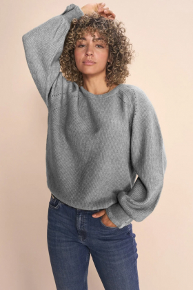 Talli LS Knit, Grey Melange