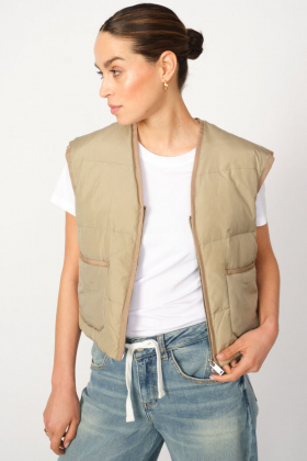 Manja Down Vest, Brindle