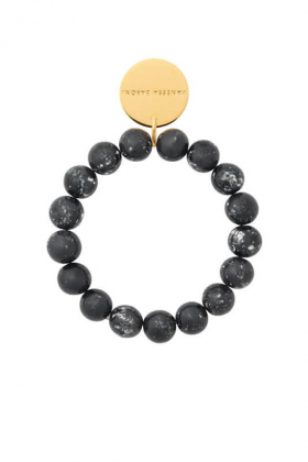 Mini Beads Flex Bracelet, black marble