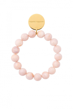 Mini Beads Flex Bracelet, ivory rose marble