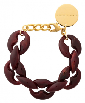 Small Turtle Bracelet, Bordeaux marble