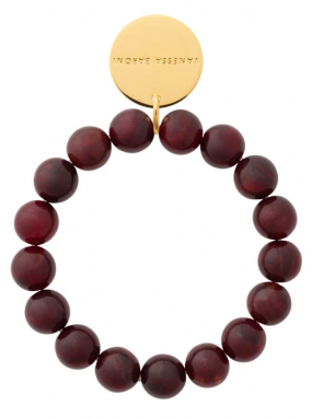Mini Beads Flex Bracelet, Bordeaux marble