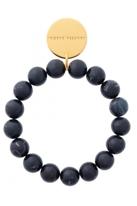 Mini Beads Flex Bracelet, Black universe marble
