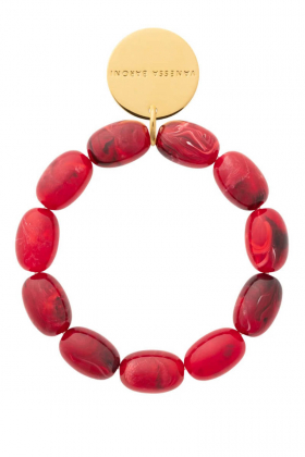Olive Flex Bracelet, Red Marble