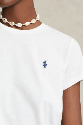 Classic fit cotton jersey crewneck tee, White