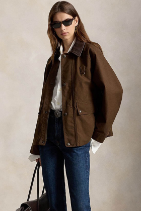 Cotton utility jacket, brown