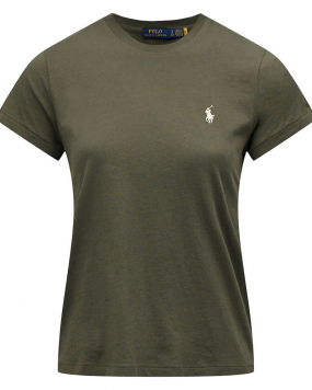 Classic fit cotton jersey crewneck tee, Dense olive