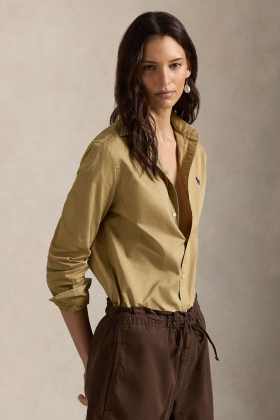 Classic Fit Cotton Twill Shirt, Cafe Tan
