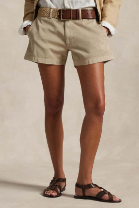 Cotton chino shorts, Khaki