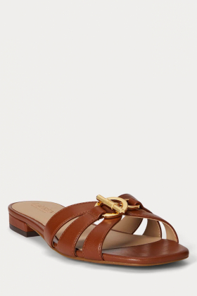 Blaike nappa leather slide sandal, Tan