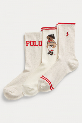 Polo bear crew sock 3-pack gift set
