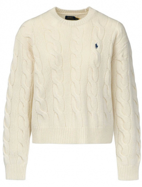 Cable knit wool-cashmere sweater, Authentic cream