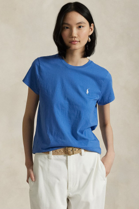 Cotton Jersey Crewneck T-Shirt, Retreat Blue