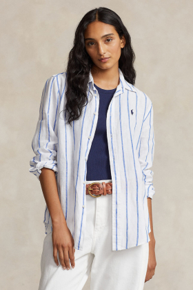 POLO RALPH LAUREN RELAXED FIT STRIPED LINEN SHIRT