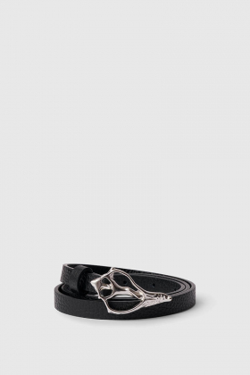 Petit shell pebble belt, black/silver
