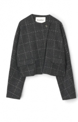 Zola check jacket, Grey Melange
