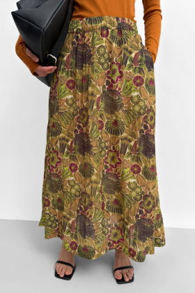 The Marla poplin maxi skirt, Opulent Rose Gree 