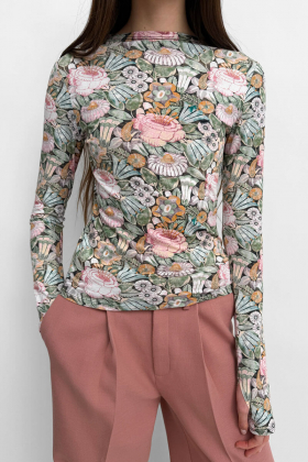 The Karlai long sleeve dance top, Opulent Rose Pape 
