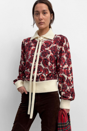 Doni horses sweater, Grape Red/Paper