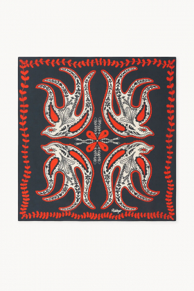 Four swallow scarf, Navy