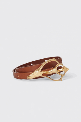 Shell Belt, Brown & Gold