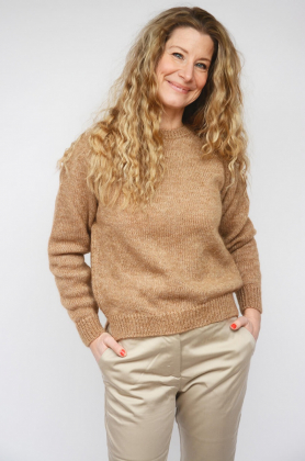 Sibin  Linnebjerg  Denmark Vintage Turtleneck Zipped Women's Sweater Red Wool Combo Size Medium