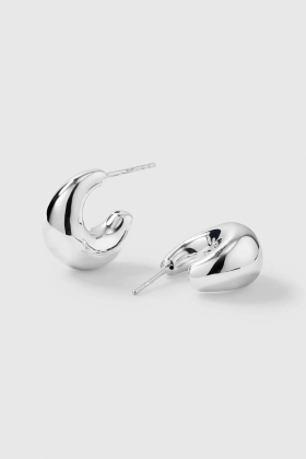 Bolded Little Sis Earrings, Silver