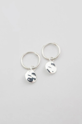 Minimalistica Hammered Earrings, Silver